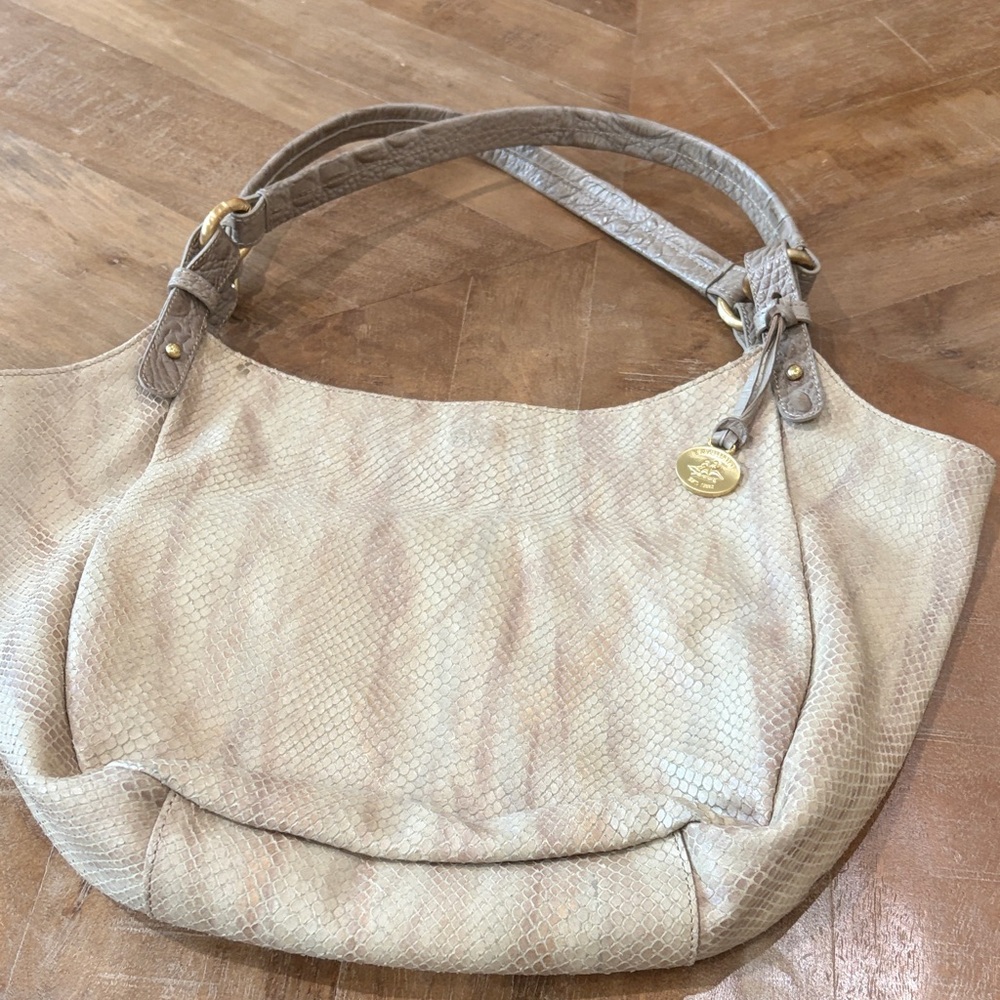 Brahmin Textured Tan Shoulder Bag